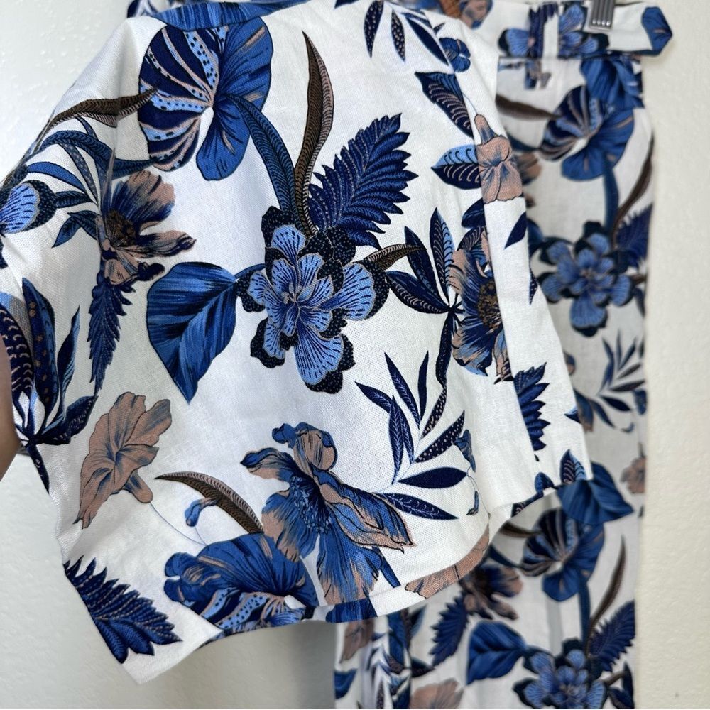 Sigrid Olsen Floral Belted Linen Blend Pants Size… - image 6
